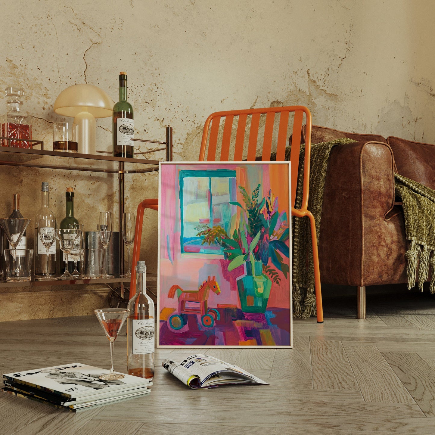 Wooden Horse By Summer Window