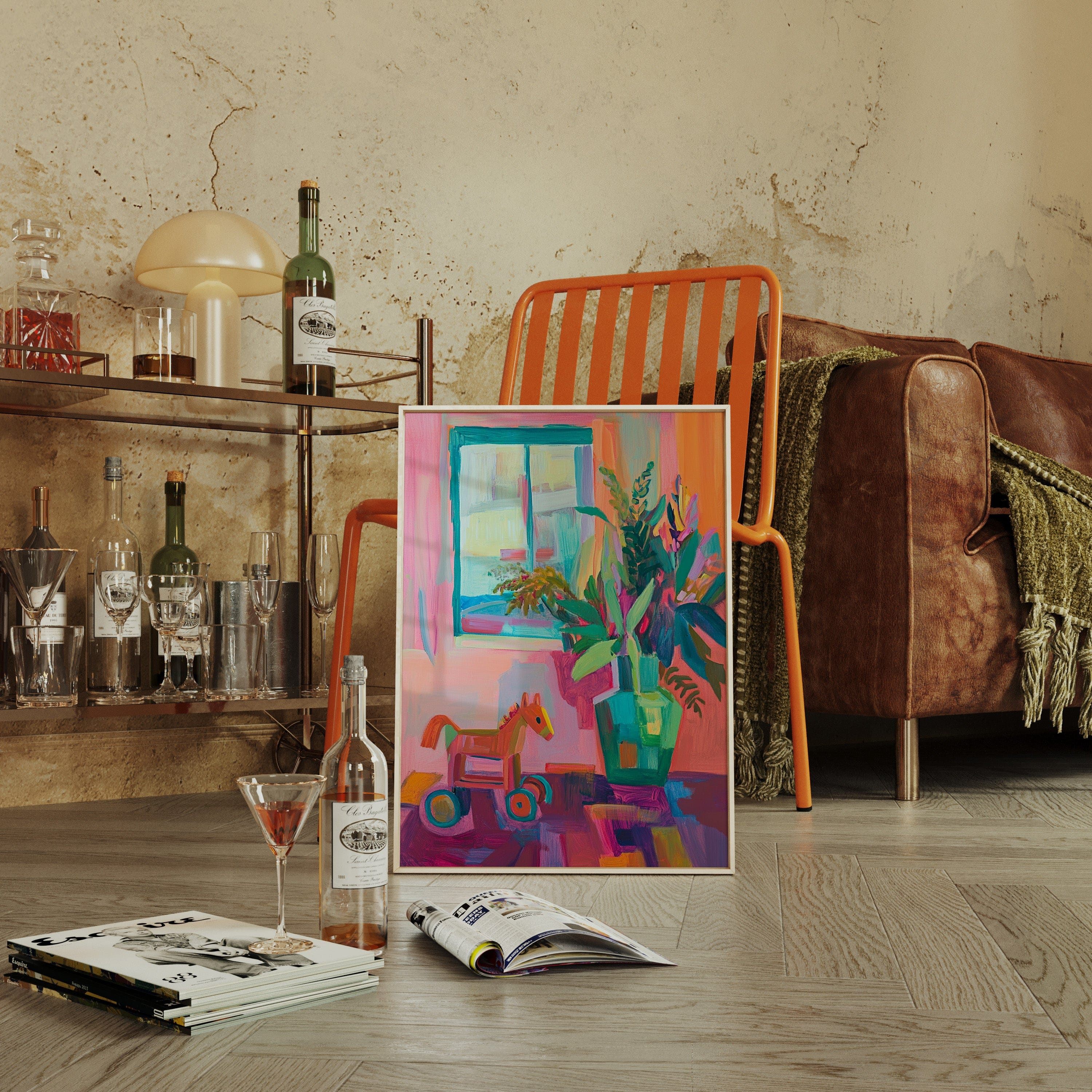 Wooden Horse By Summer Window