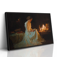 Reading By Candlelight's Gentle Glow