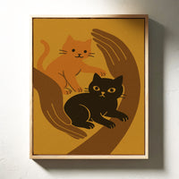 Safe Paws Warm Hearts Cat Print