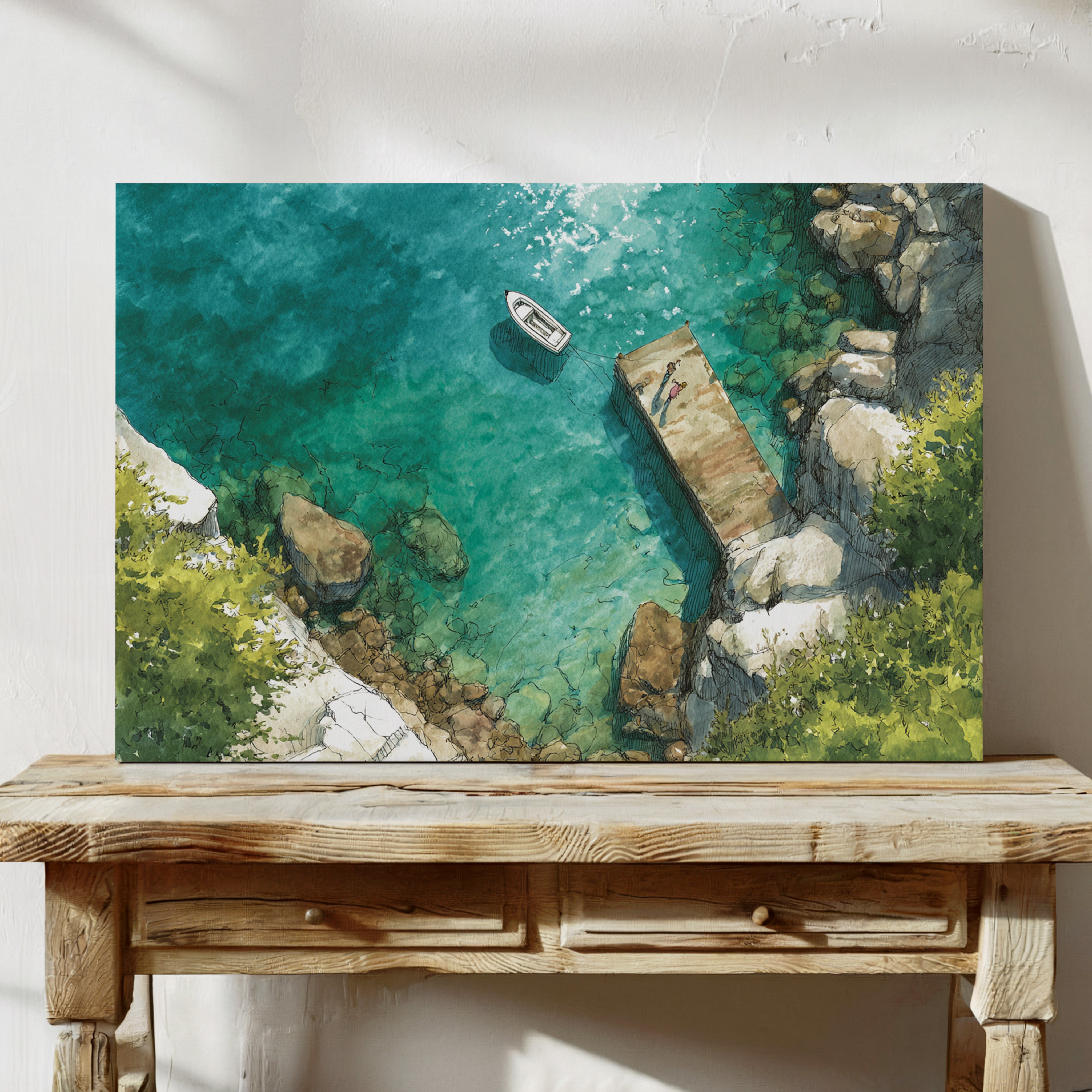 Summer Dock Floats In Turquoise Bay
