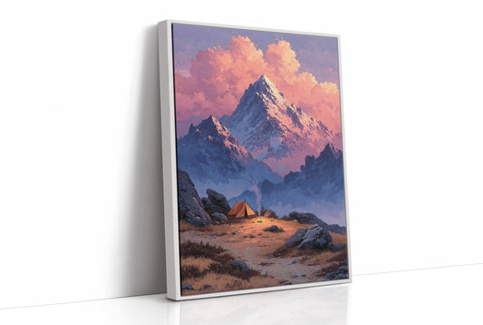 Lone Tent Under Crimson Peaks