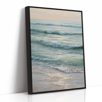 Seafoam Rhythms Against Wooden Frame