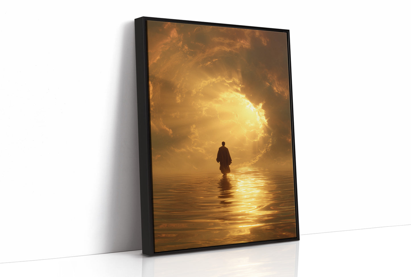 Pilgrim Walks Toward Golden Horizon