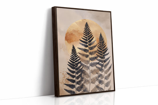 Fern Silhouettes Against Golden Light