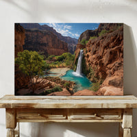 Turquoise Waters Dance Through Canyon Walls