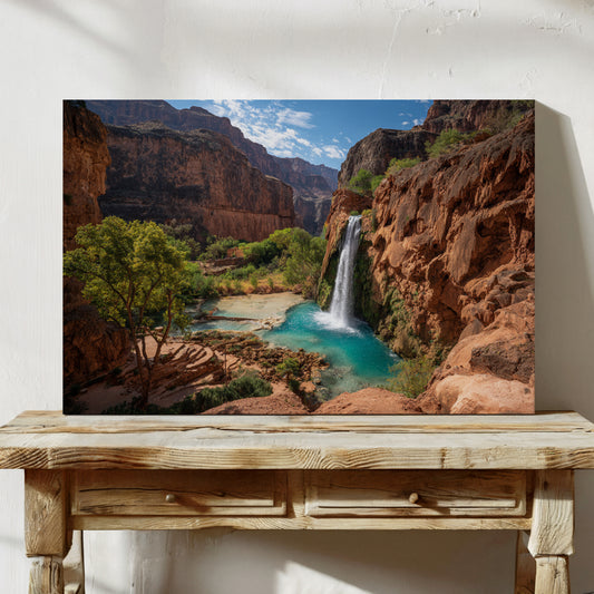 Turquoise Waters Dance Through Canyon Walls