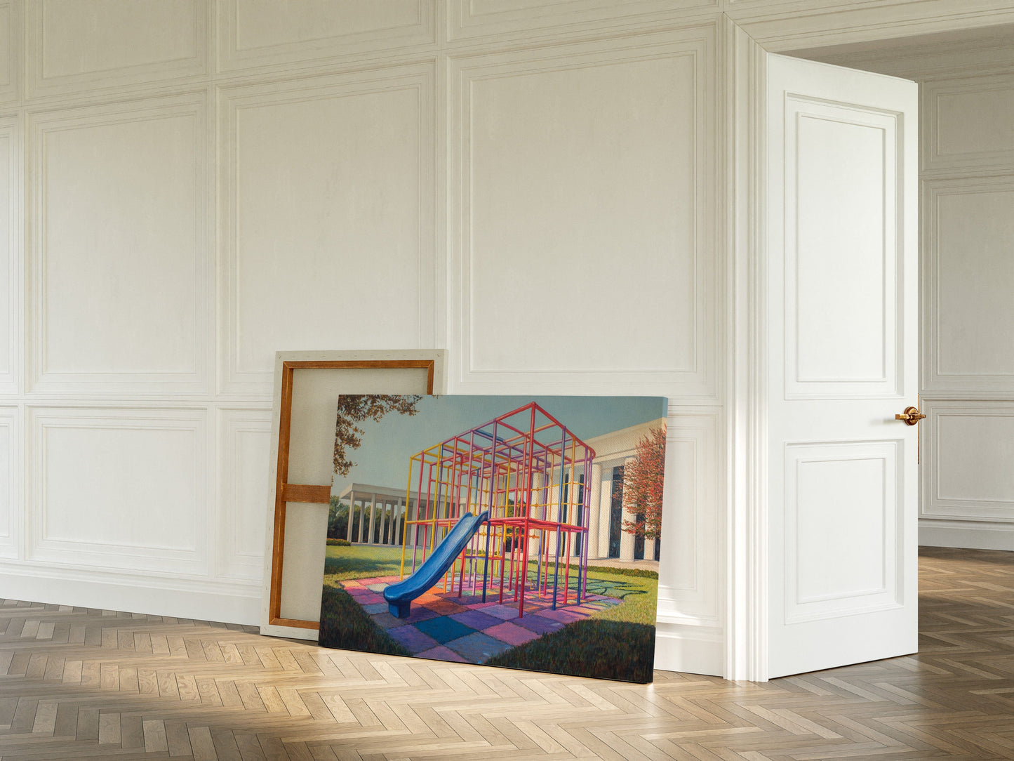 Childhood Colors Against Modern Lines