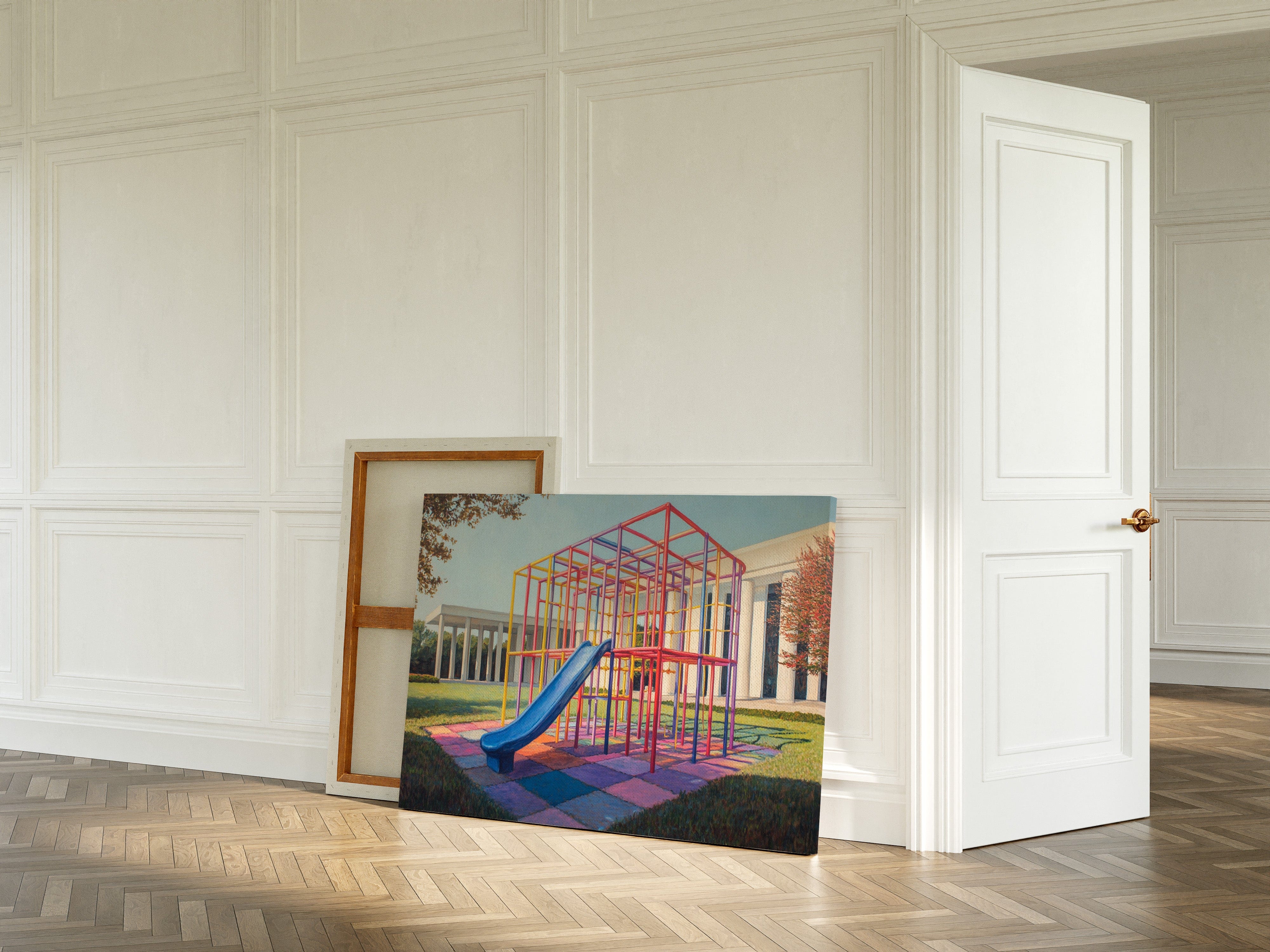 Childhood Colors Against Modern Lines