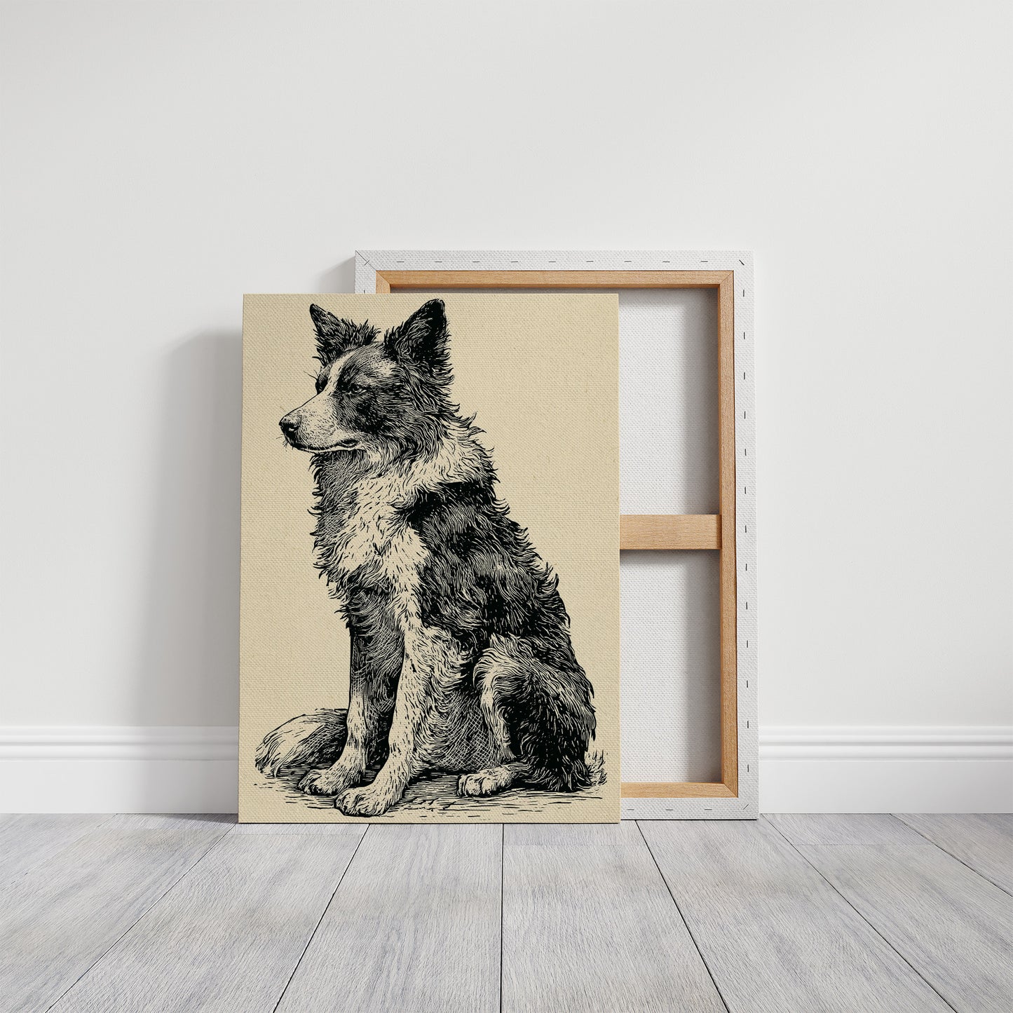 Border Watch: Bold Woodcut Collie