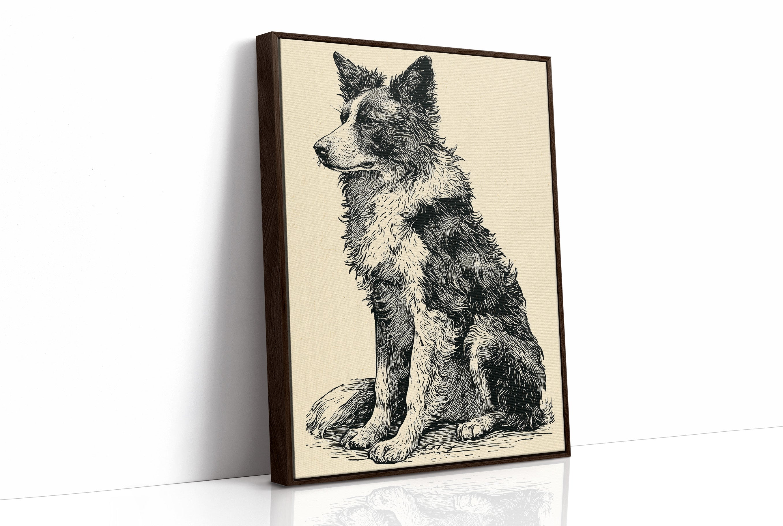 Border Watch: Bold Woodcut Collie