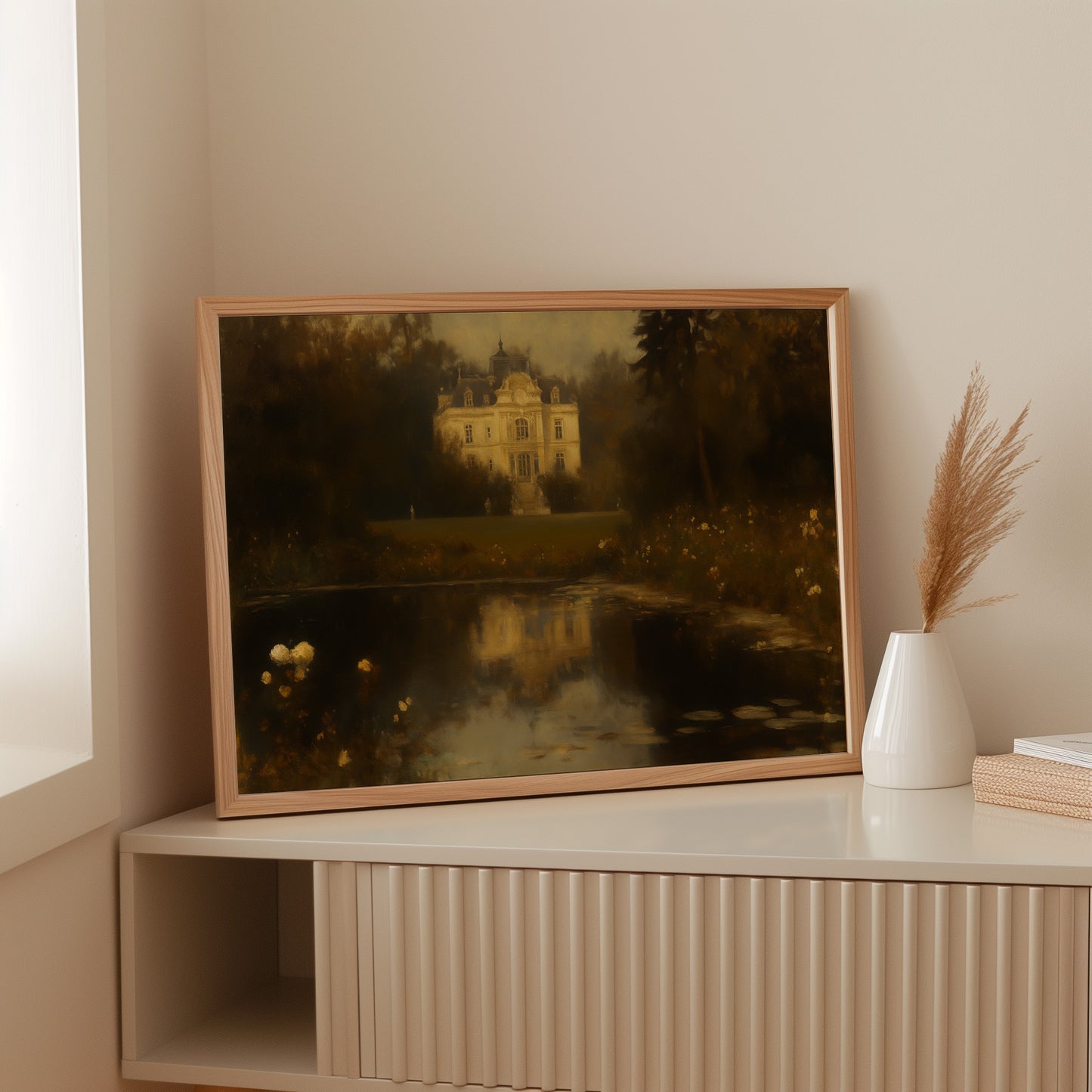 Château Reflected in Golden Dusk