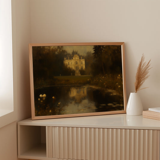 Château Reflected in Golden Dusk