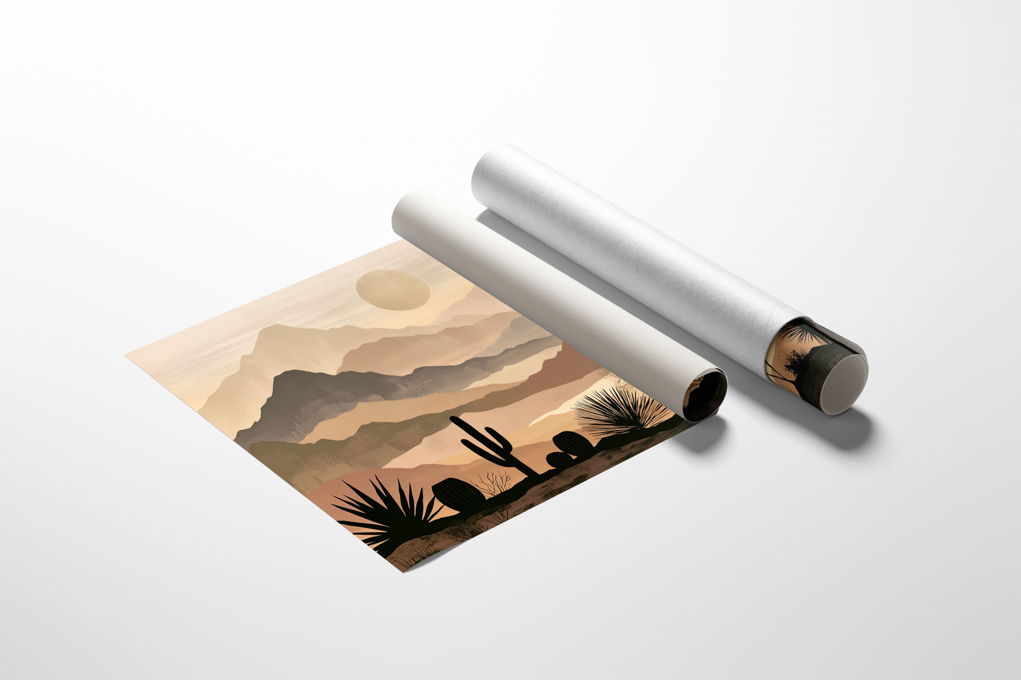 Layered Desert Peaks at Dawn