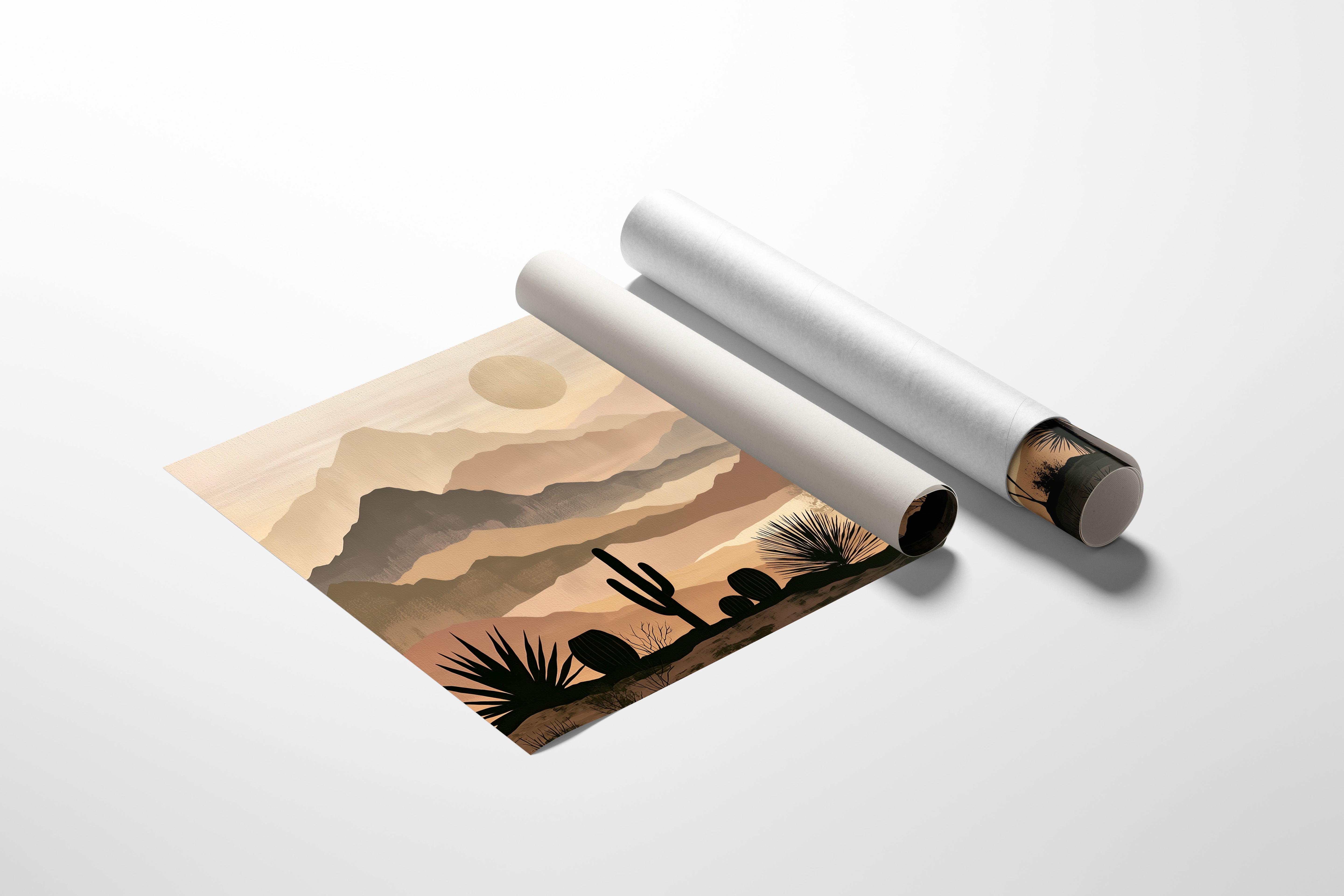Layered Desert Peaks at Dawn
