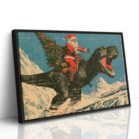 Santa Rides a T-Rex