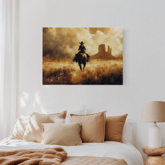 Cowgirl Ride Into the Golden West