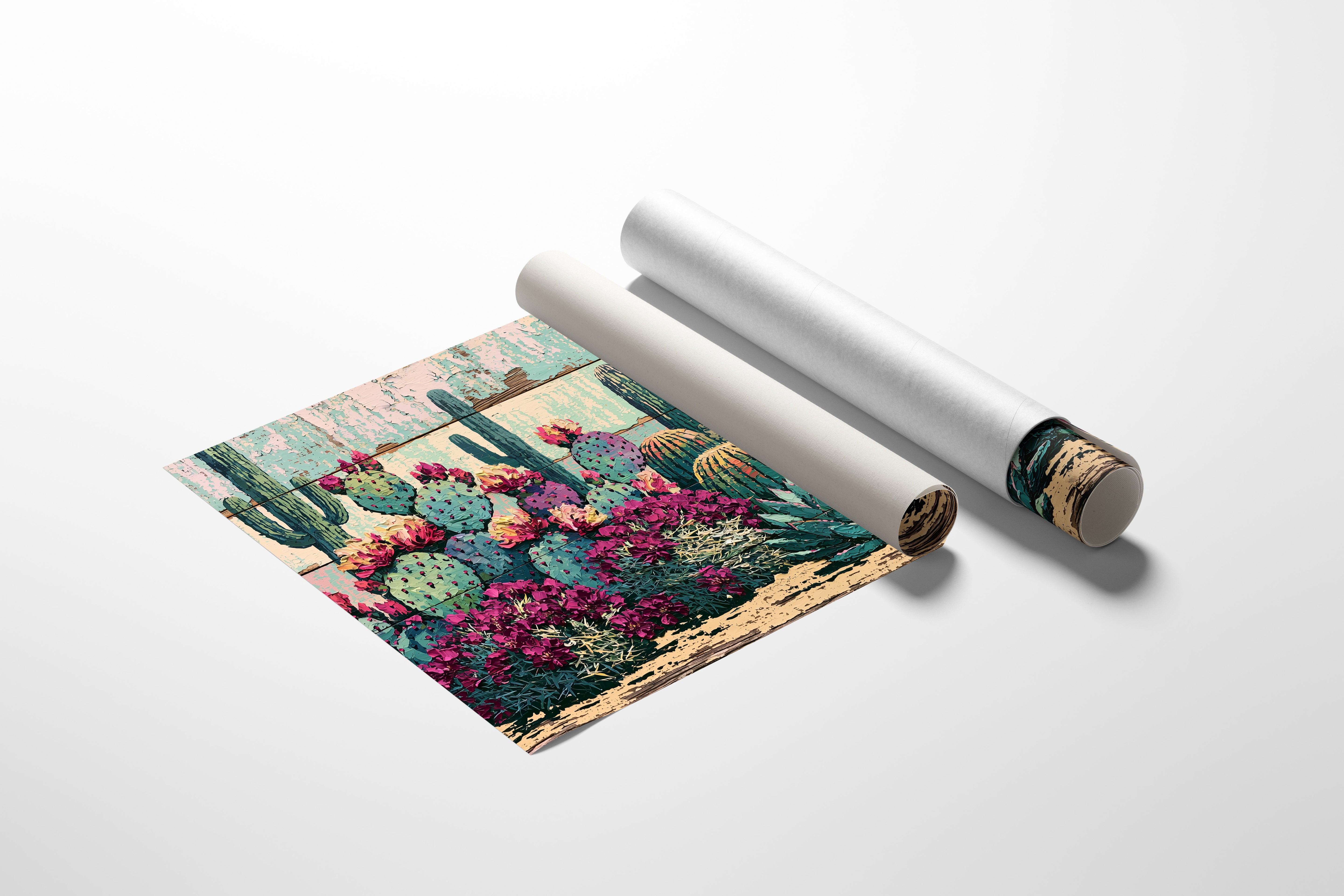 Blooming Prickly Pear Panels