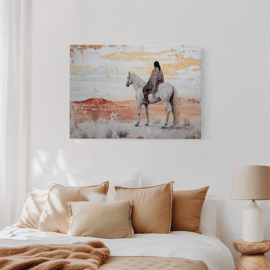 Desert Watcher on White Horse