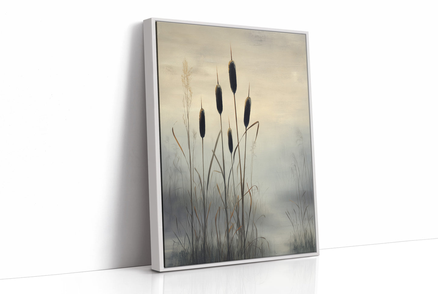 Cattails Dance Above Evening Mist