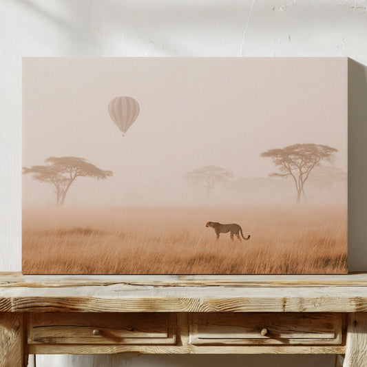 Cheetah's Dawn Under Floating Dreams