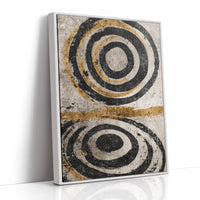 Golden Circles on Weathered Canvas