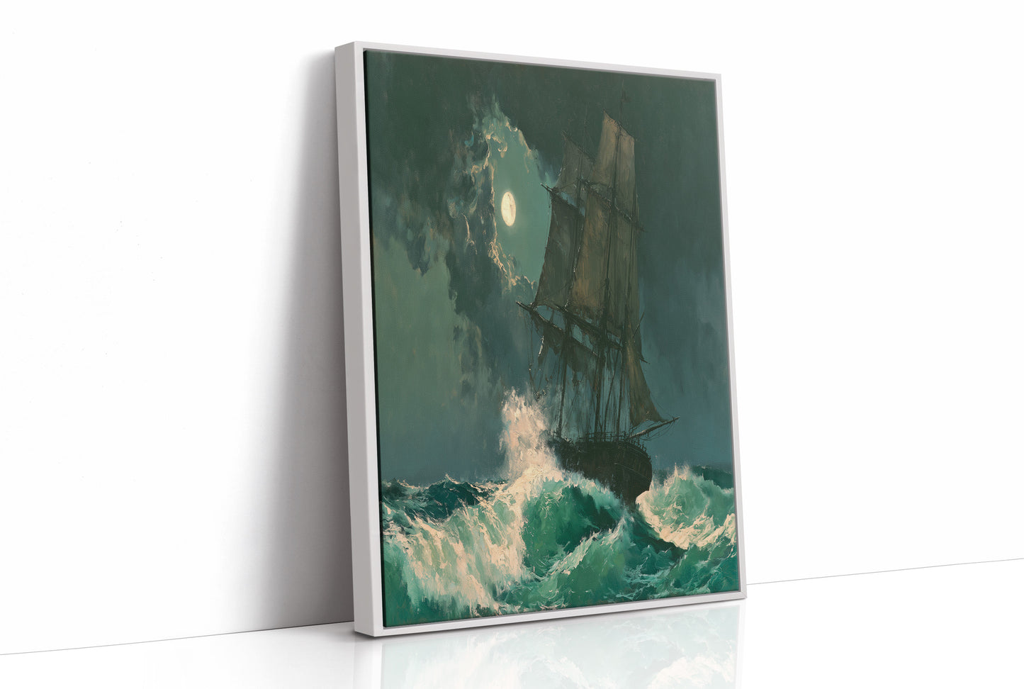 Ghost Ship Under Moonlight
