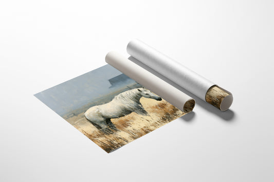 White Mare at the Windmill Farm