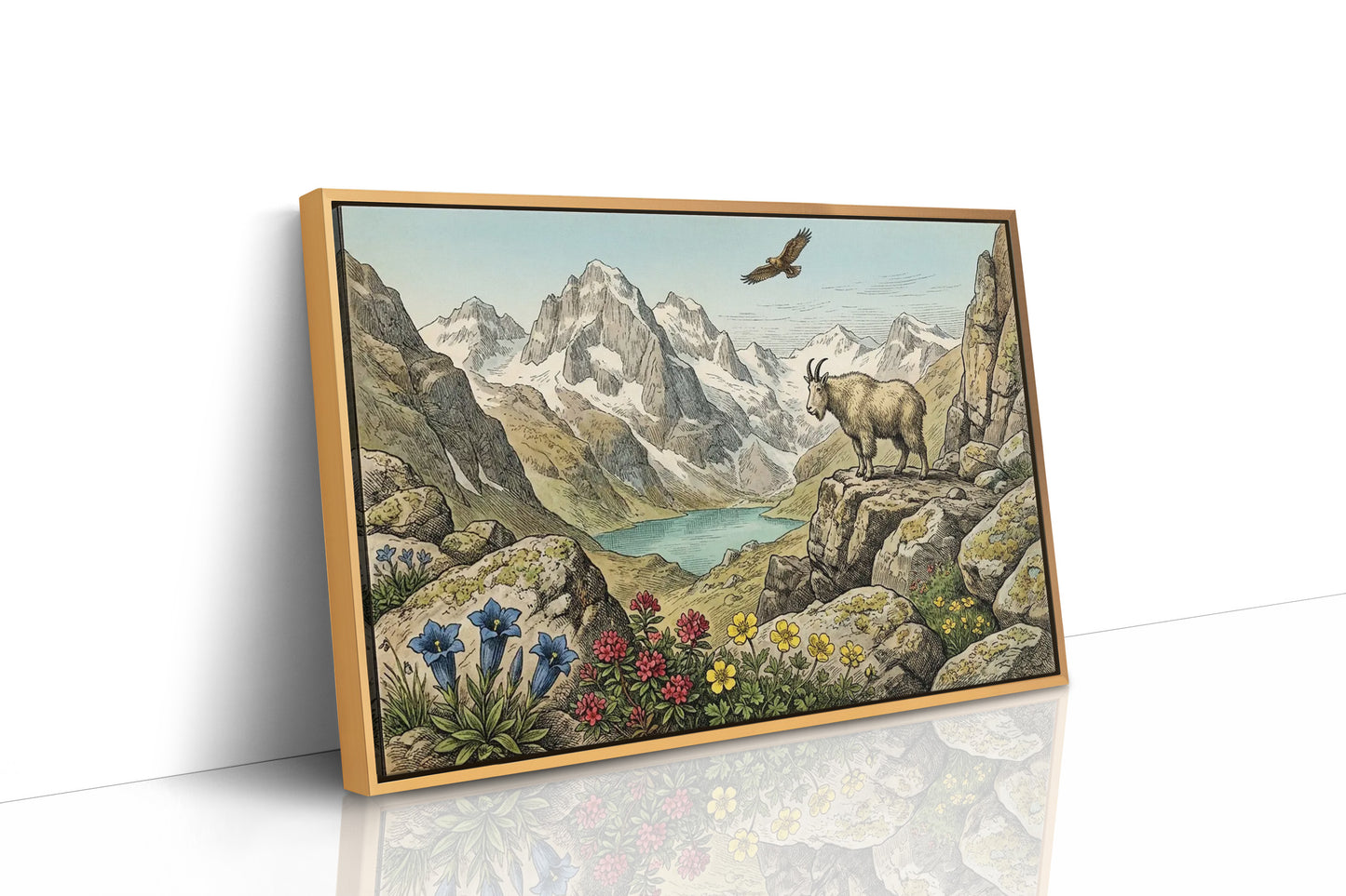 Eagle's Eye Over the Alpine Lake