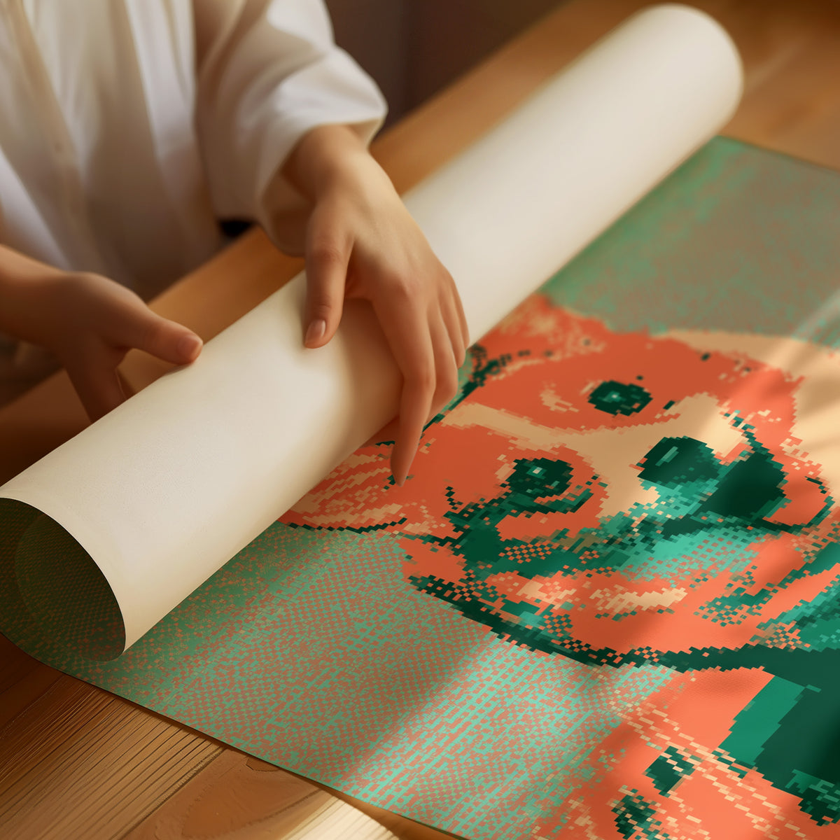 Pixelated Corgi Portrait Pop
