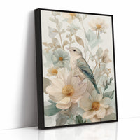 Songbird Rests Among Spring Blooms