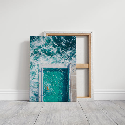 Ocean Pool Meets Morning Swimmer