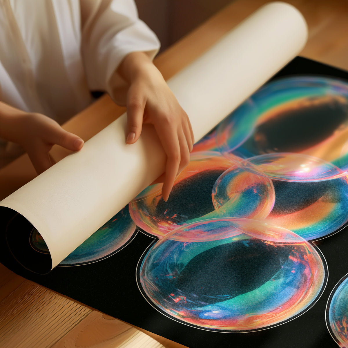 Iridescent Bubble Cluster Glow