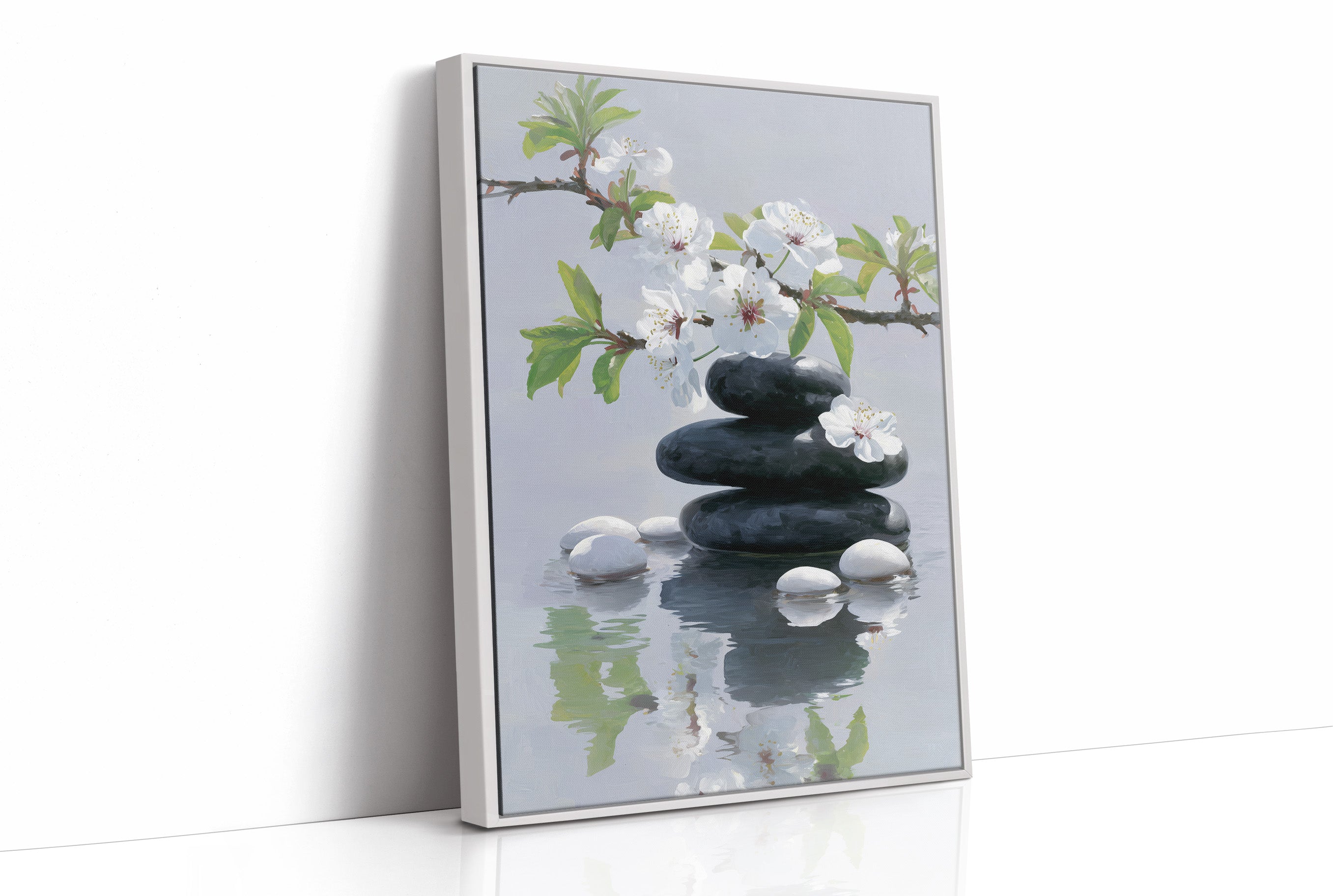 Cherry Blossoms Dance Above Still Waters