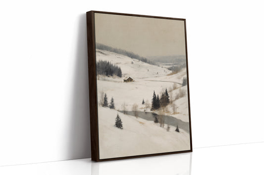 A Cabin Stands Amidst Winter's Embrace