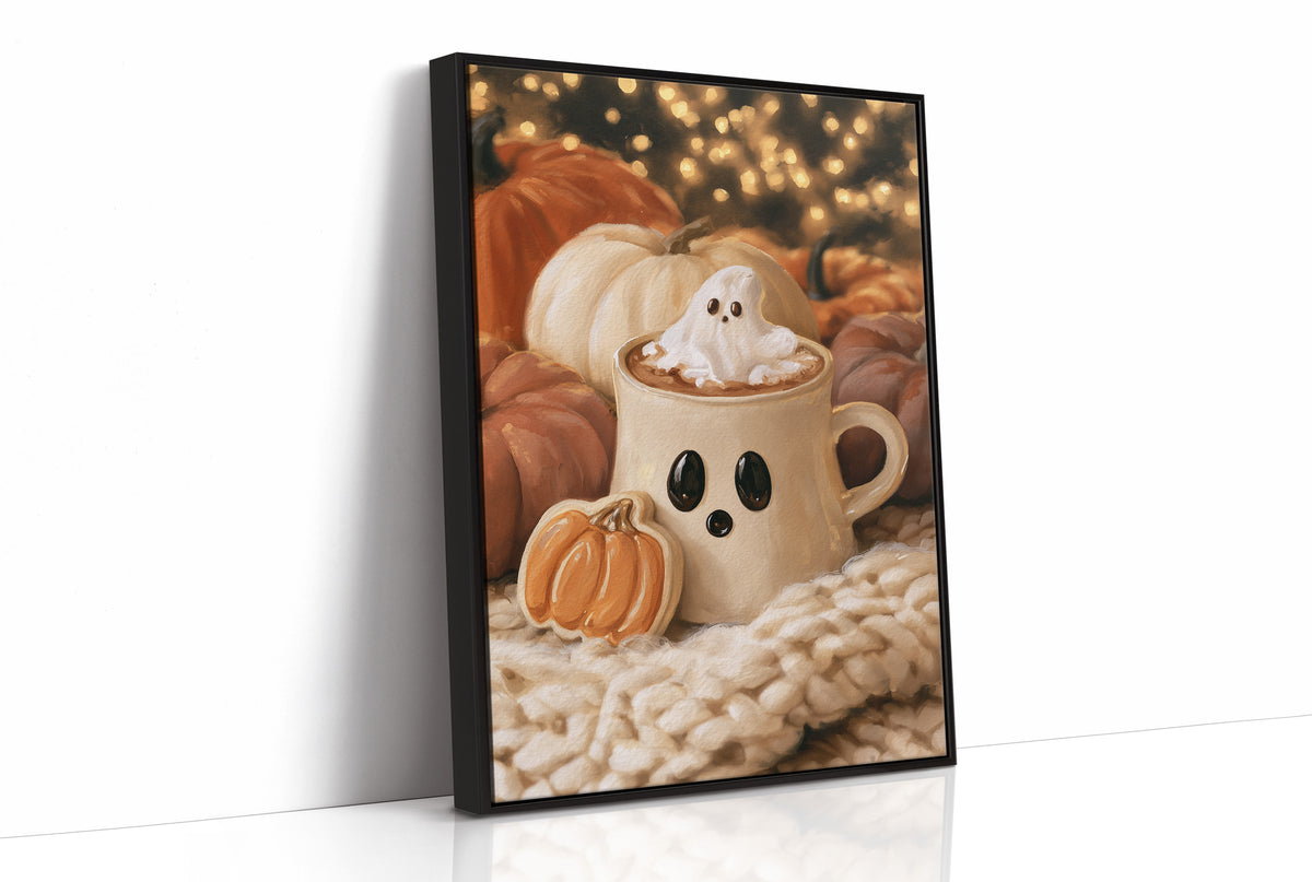 Boo jee Hot Cocoa Season, print in a black frame