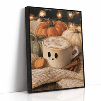 Latte Spirits, Feeling Ghoul, print in a black frame