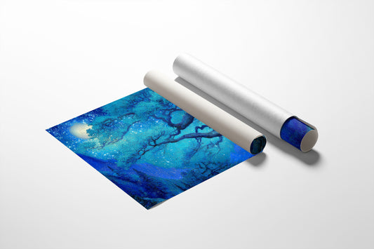 Sapphire Oak Under Celestial Light