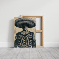 The Charro's Silhouette: Vintage Screen Print