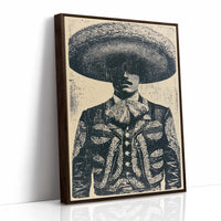 The Charro's Silhouette: Vintage Screen Print