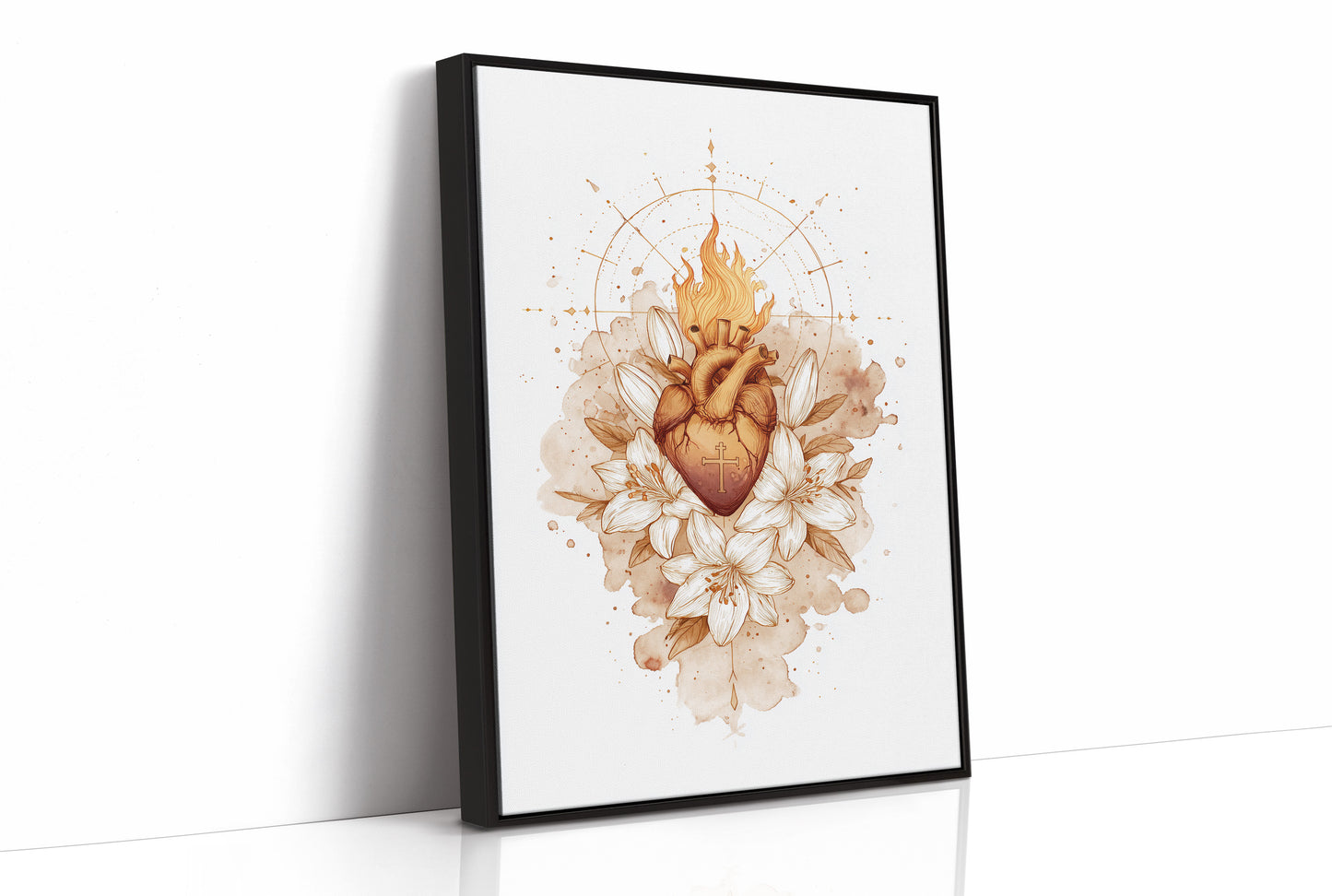 Sacred Flame Among Lily Petals