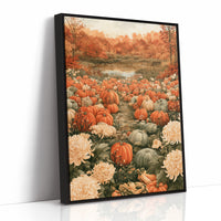 Mums The Word In The Pumpkin Patch, print in a black frame