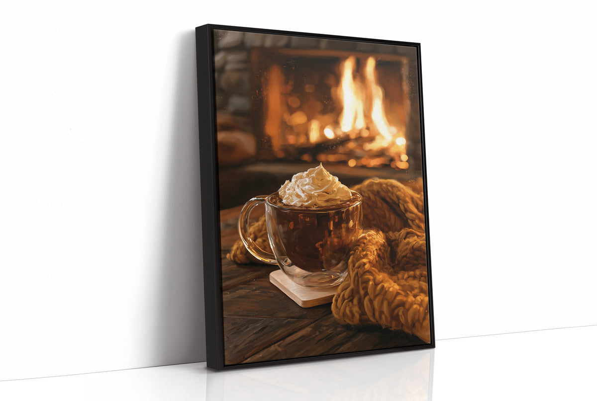 Mocha Ado About Nothing, print in a black frame