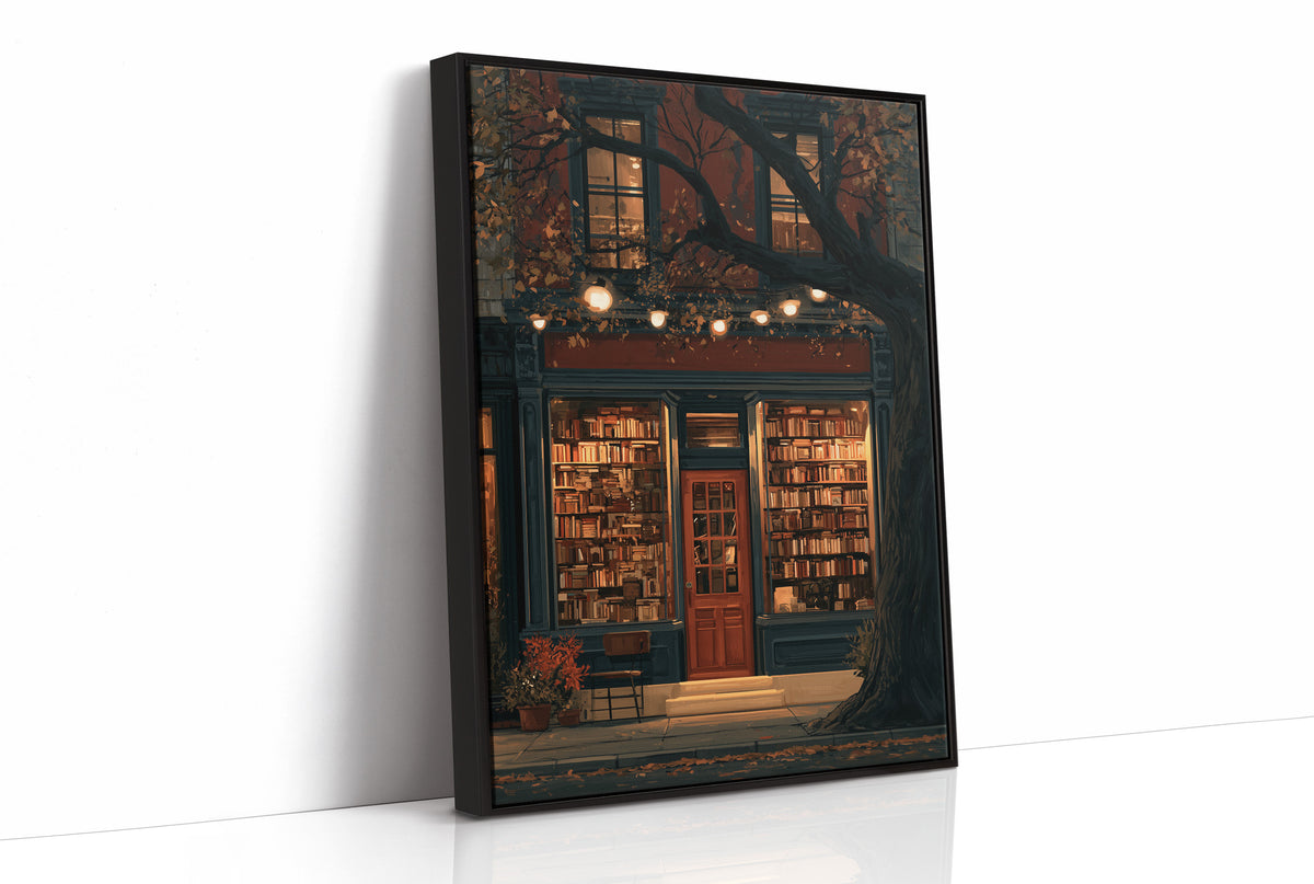 Shelf Awareness After Dark, print in a black frame