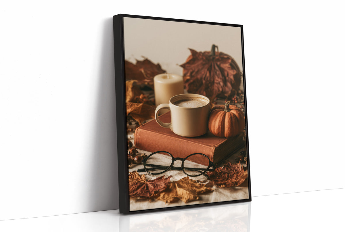 Novel Idea: More Coffee, print in a black frame