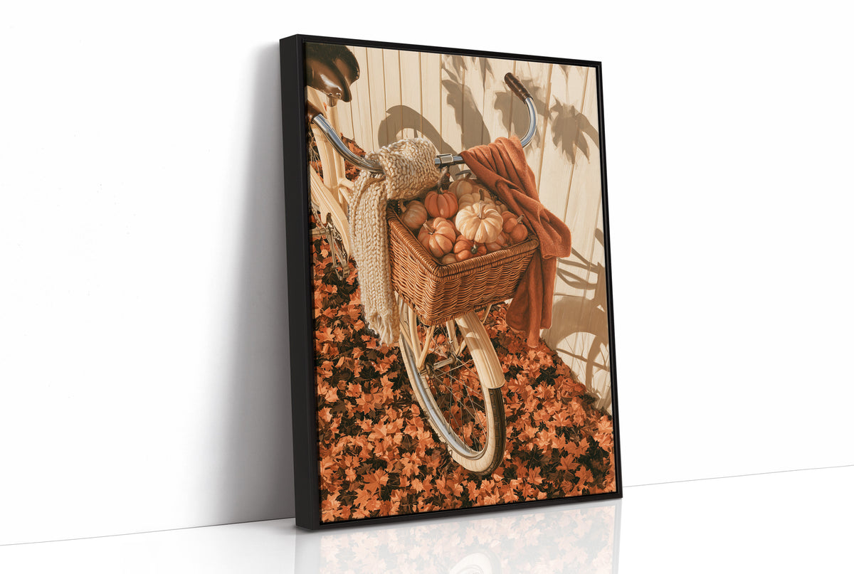Gourd Delivery, Pedal Powered, print in a black frame