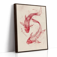 Koi Fish Wall Art – Minimalist Japanese Ink Print, Zen Decor
