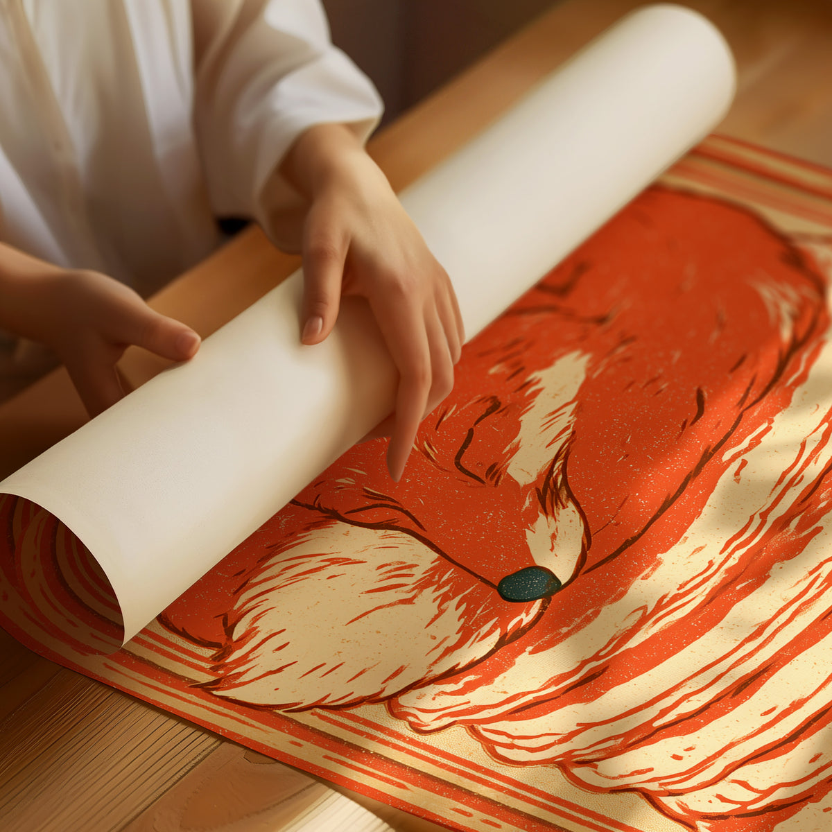 Fox Napping on Pancakes