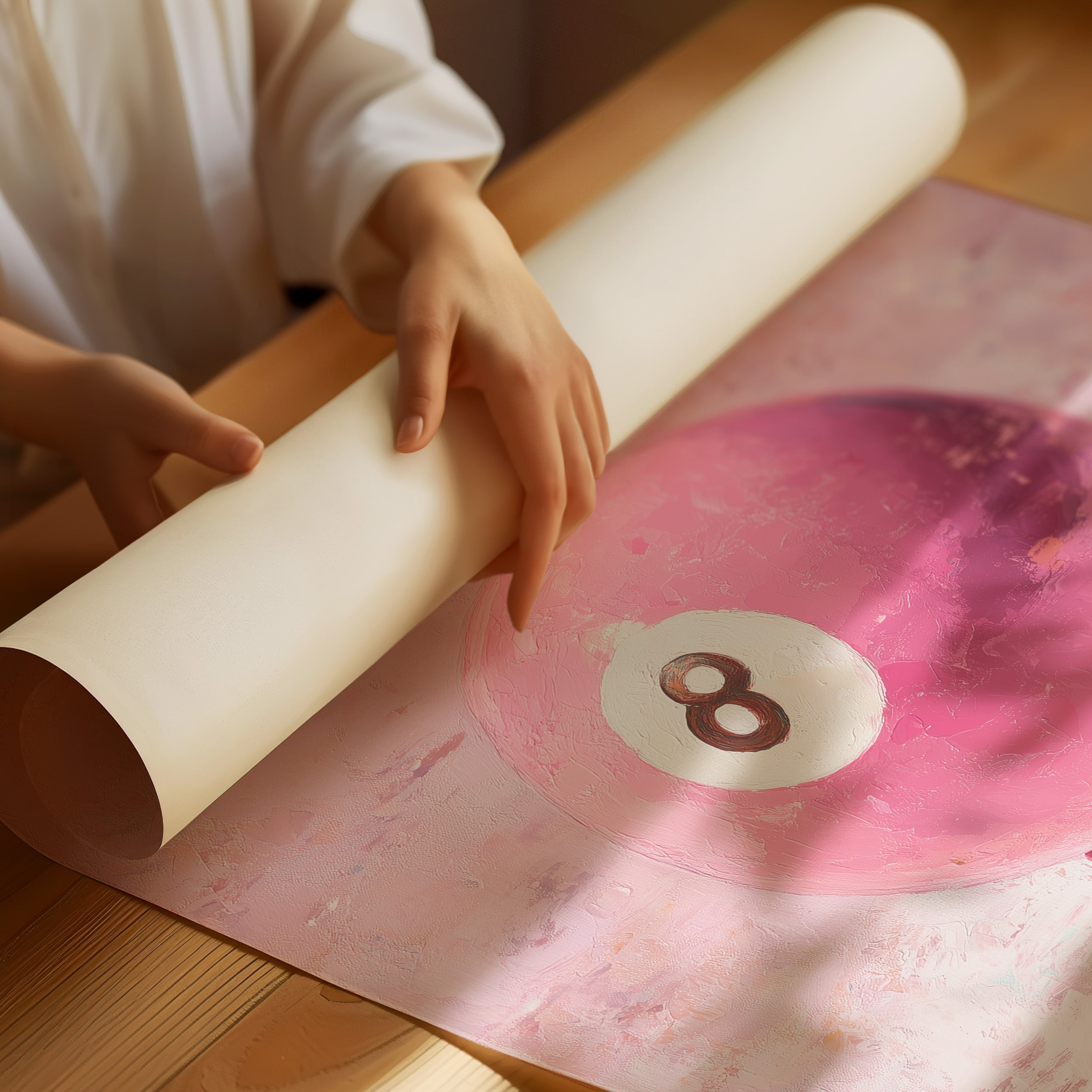 Eight Ball, Painted in Pink