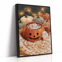 Mug Life: Jack O Latte Edition, print in a black frame